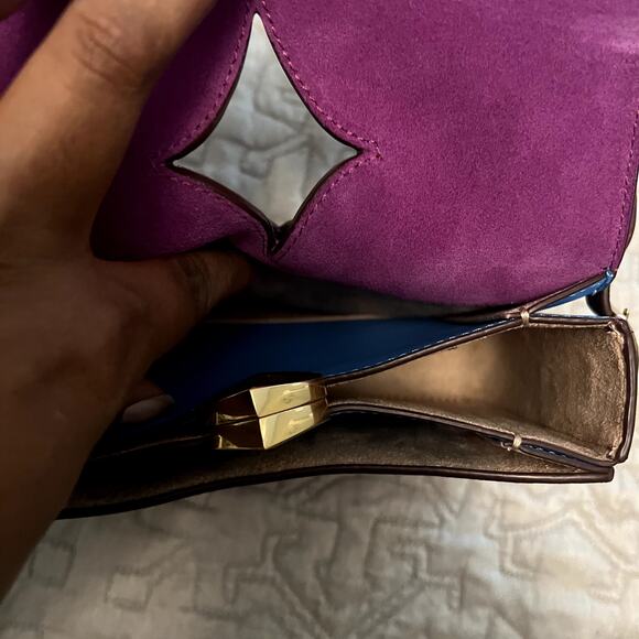 Kate Spade Purple Mystery Adjustable Strap Suede Small Crossbody Handbag NWT